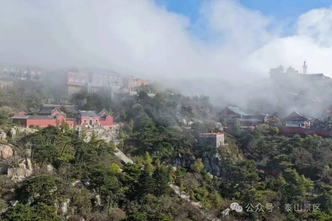 泰山雲海：人在山巔立，心隨雲鶴遊